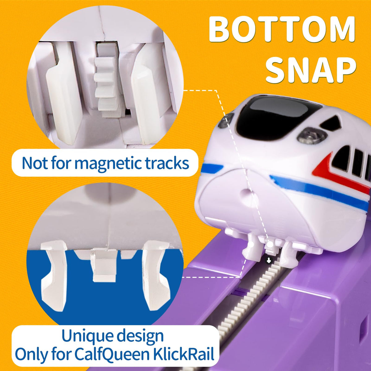 CalfQueen KlickRail rechargeable trains charging via USB-C for easy power-up