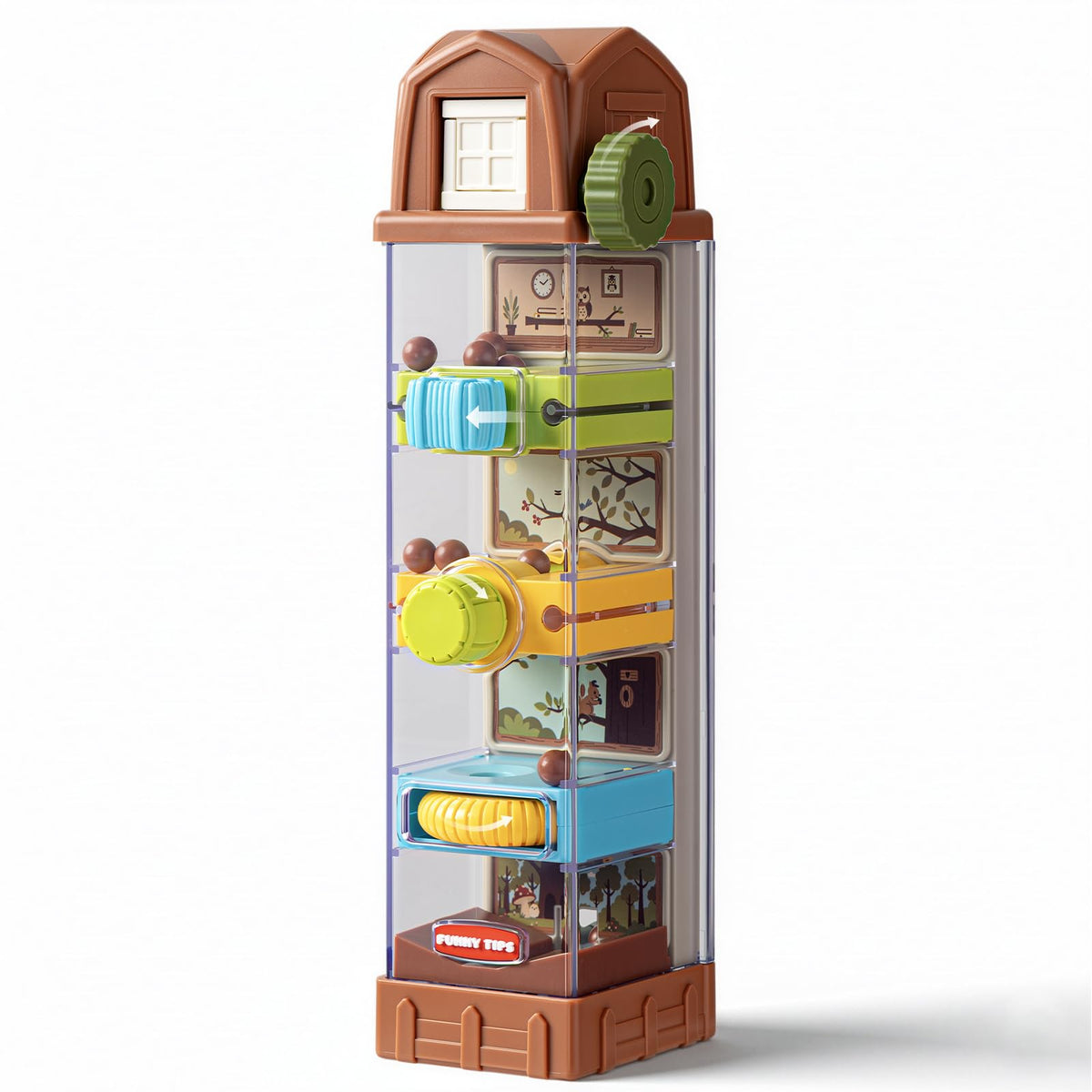 CalfQueen Montessori ball-drop toy demonstrates hands-on learning and fine motor fun.