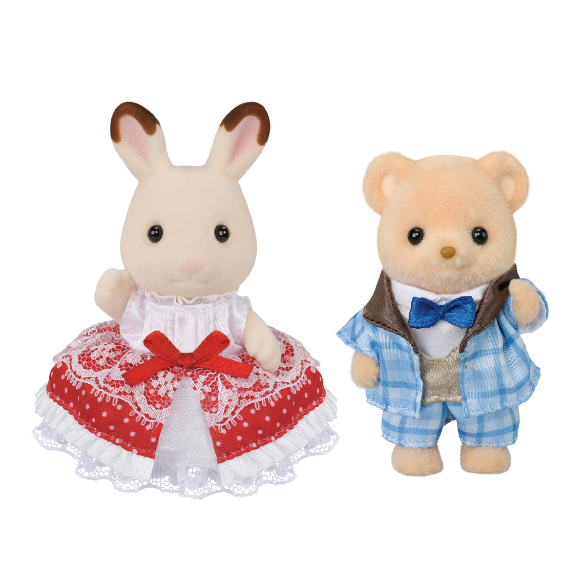 Calico Critters Freya and Theo dolls front view, ideal for imaginative play.