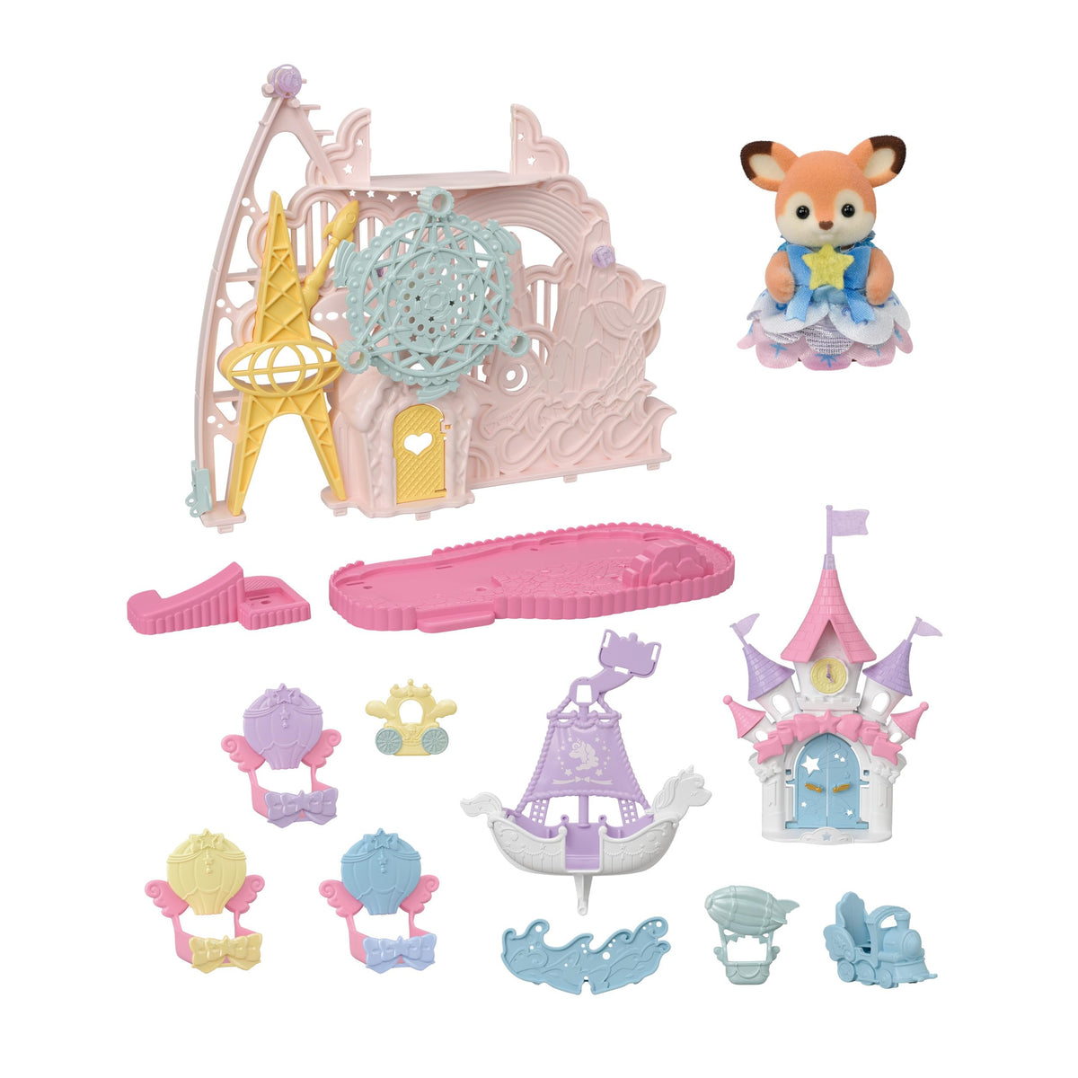 Calico Critters Baby Dream Amusement Park works well with other sets for expanded scenes.