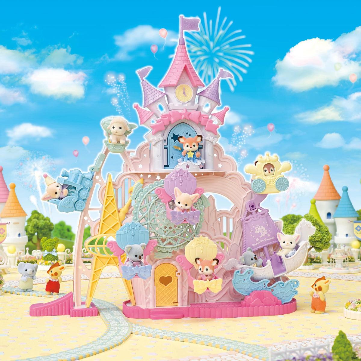 Calico Critters Baby Dream Amusement Park Rocketship sparks space-themed pretend adventures.