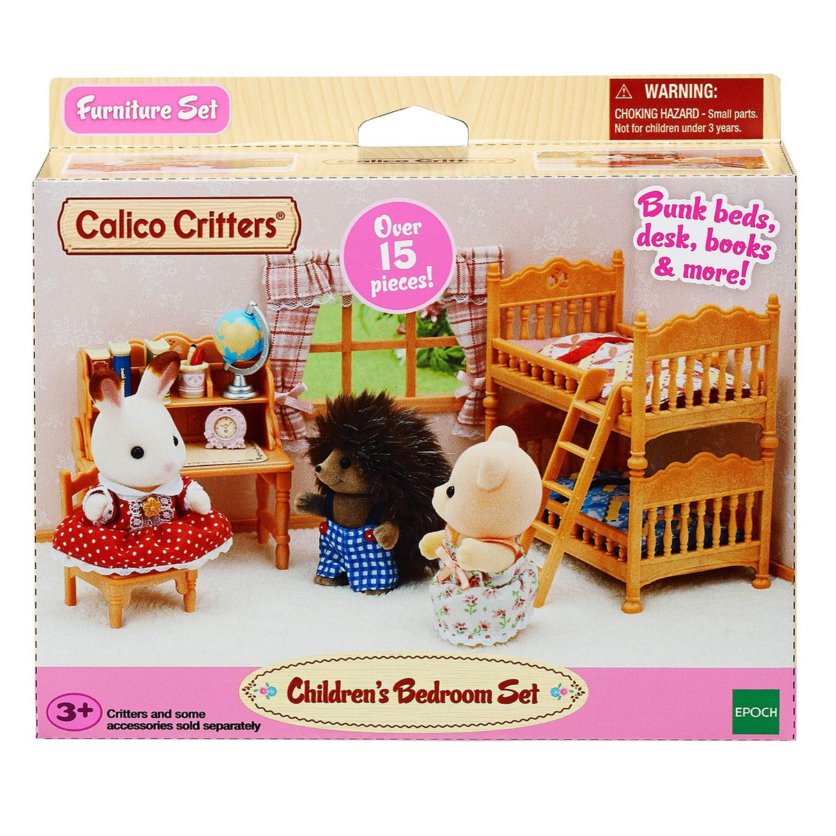 Calico Critters books and pens enhance storytelling and pretend play.