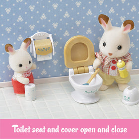 Calico Critters Country Bathroom Set accessories add detail and storytelling opportunities.