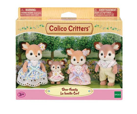 Calico Critters Deer Family in floral outfits for storytelling and role play