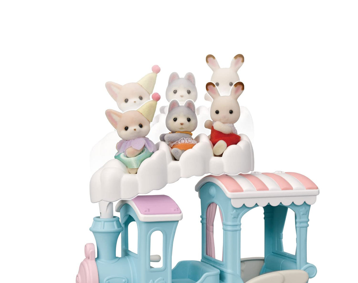 Calico Critters Floating Cloud Rainbow Train pastel toy for pretend amusement
