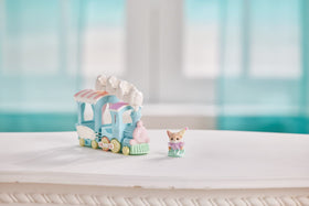 Calico Critters Floating Cloud Rainbow Train hitch enables connection with pushcarts