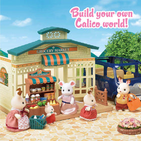 Calico Critters Grocery Market food stand with vibrant ingredients