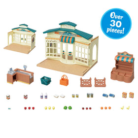Calico Critters Grocery Market shelves filled with colorful ingredients for imaginative meals