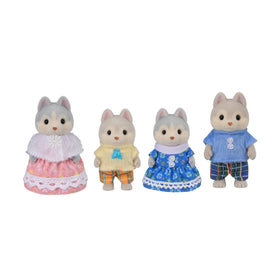 Calico Critters Husky Family figures with poseable joints for imaginative play.
