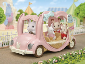 Calico Critters Ice Cream Van provides 10 cones in two sizes for creative servings.