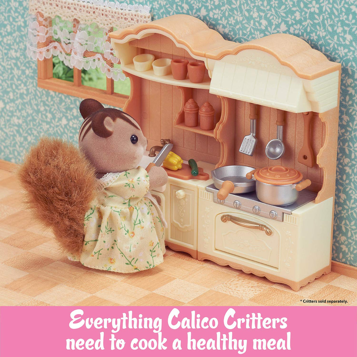 Calico Critters Kitchen Ingredients Pack fuels storytelling with vegetables, eggs, and dairy accessories
