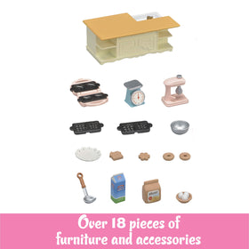 Calico Critters Kitchen Island mixer detail for interactive play.