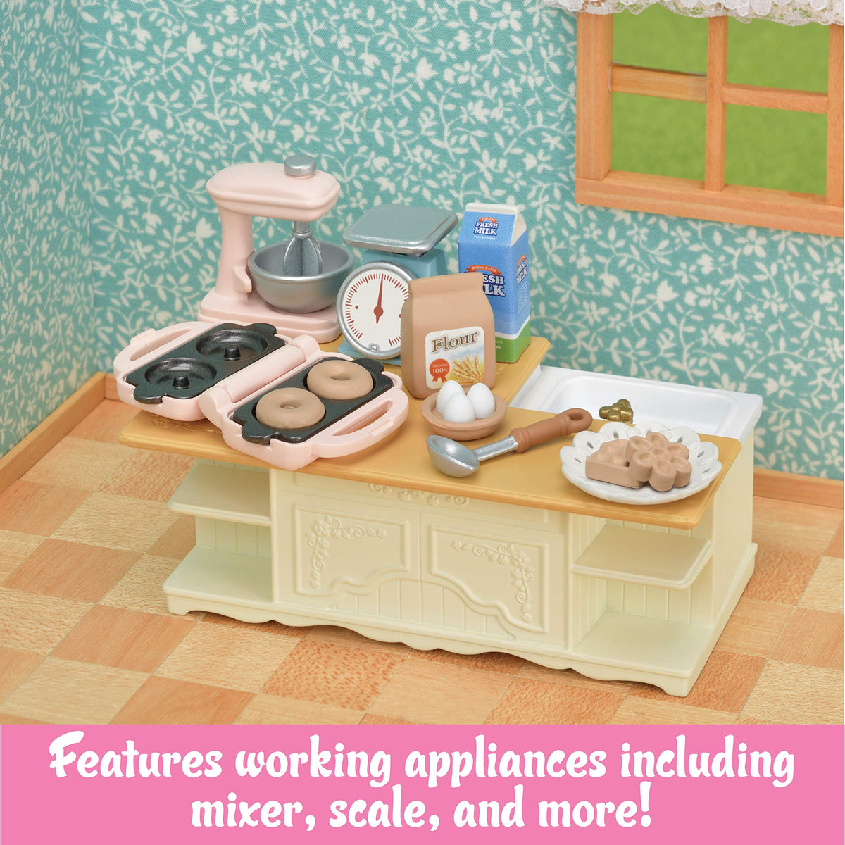 Calico Critters Kitchen Island scale for pretend weighing.