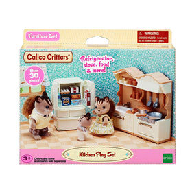 Calico Critters Kitchen Playset Scene offers a spacious setup for collaborative play
