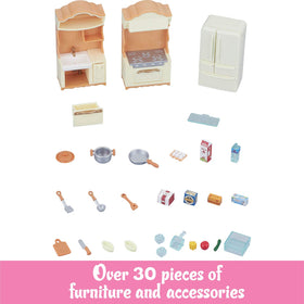 Calico Critters Kitchen Stove Unit with cookware encourages creative cooking pretend play
