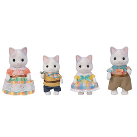 Calico Critters Latte Cat father figure holding a drink for imaginative play.