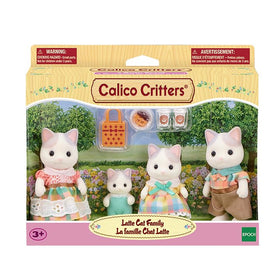 Calico Critters Latte Cat Mother with tea, inspires cozy role-play and fashion ideas.
