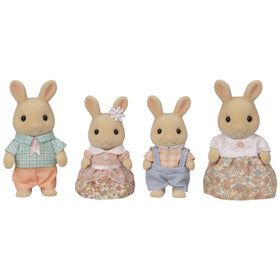 Calico Critters Milk Rabbit Family figures with soft flocked texture for imaginative play