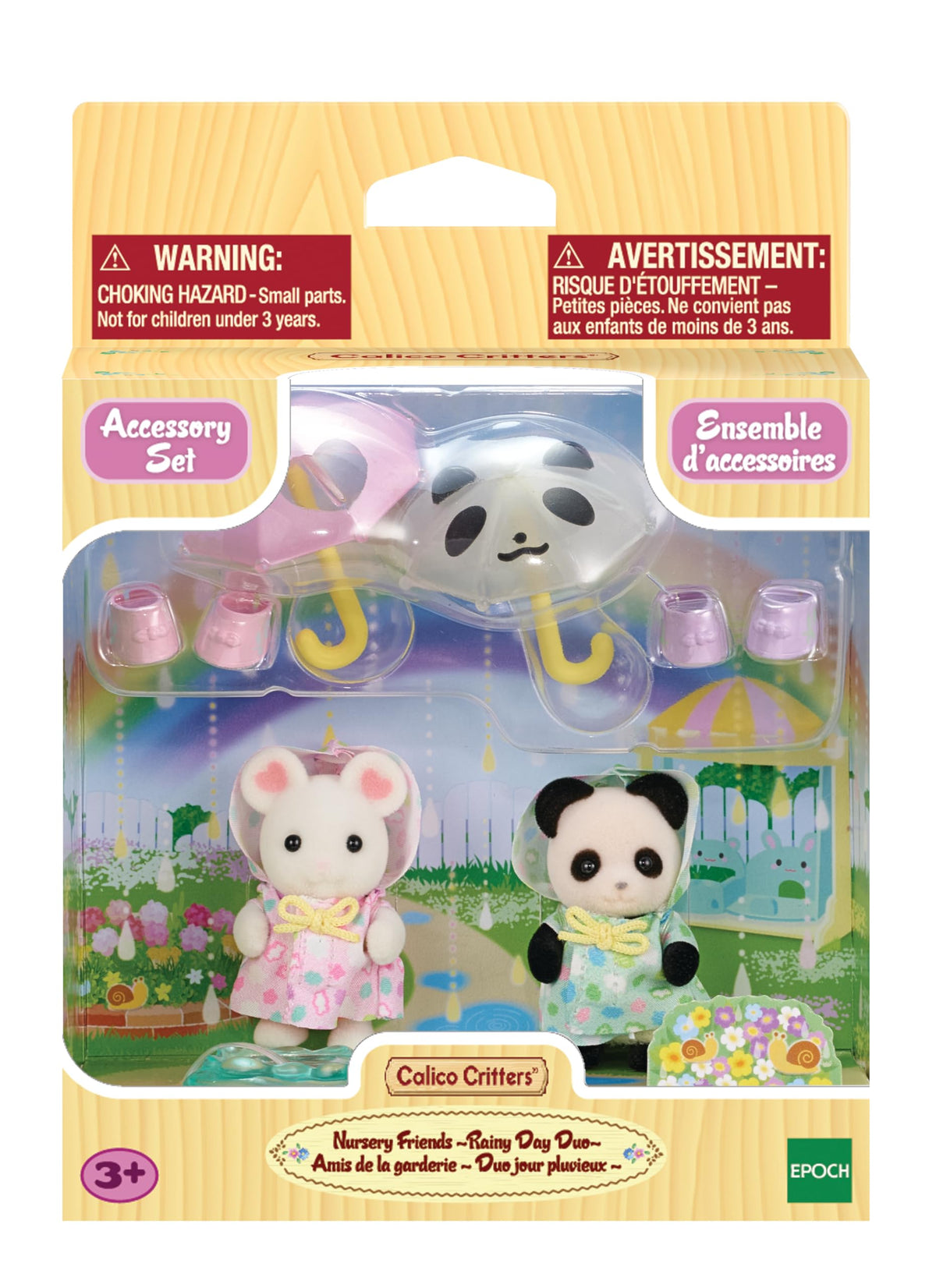 Calico Critters Nursery Friends Rainy Day Duo wellies ready for splashy, safe pretend play.