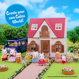 Calico Critters Persian Cat Family dollhouse-ready scale for tiny rooms and sets.