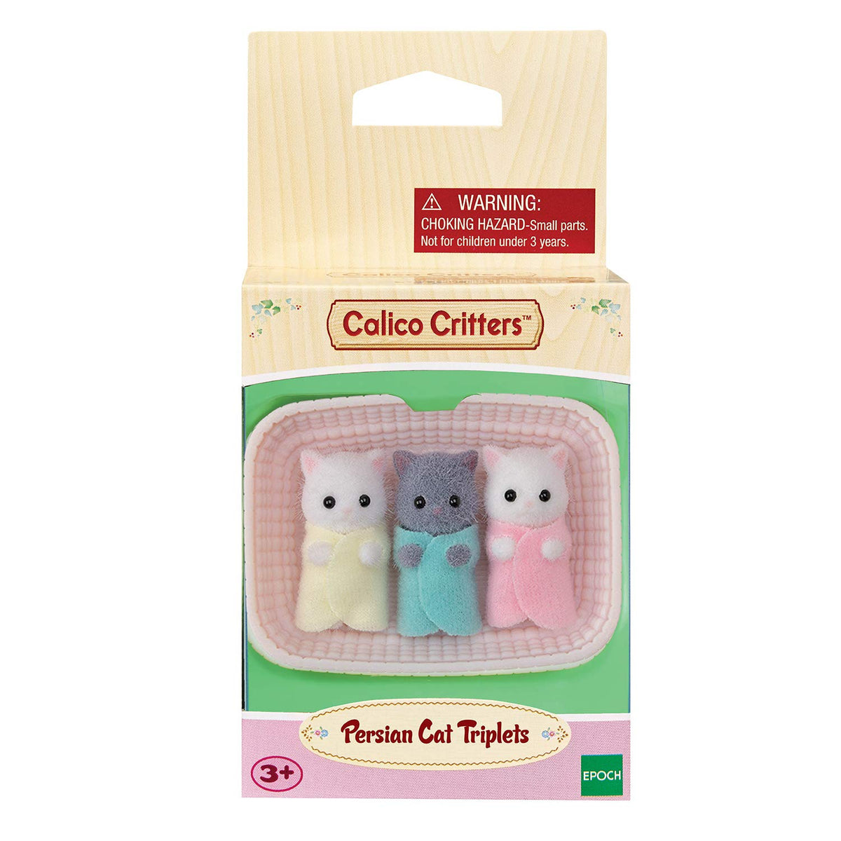 Calico Critters Persian Cat Triplets with rotating heads for versatile posing.