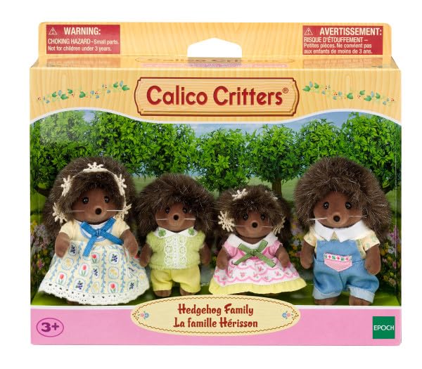 Calico Critters Pickleweeds Hedgehog Family figures with removable clothes for easy styling