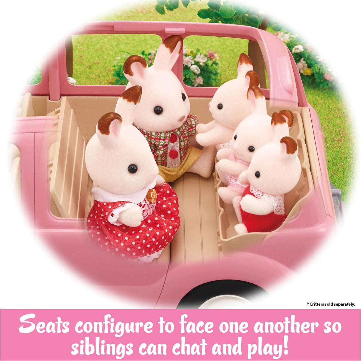 Calico Critters roof rack converts to hopscotch for outdoor play.
