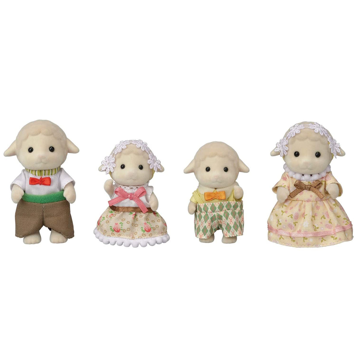 Calico Critters Sheep Family mother Barbara in an orchard scene, inviting imaginative play.