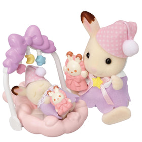Calico Critters Sleepy Dream Siblings baby gym with mobile supports soothing pretend-play moments
