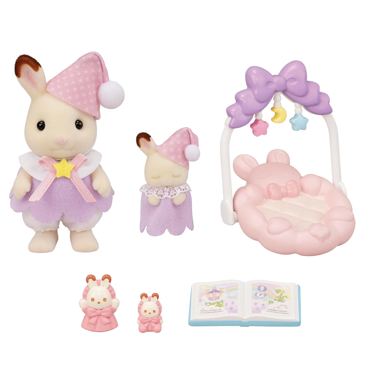 Calico Critters Sleepy Dream Siblings Chocolate Rabbit girl in pajamas for cozy bedtime play