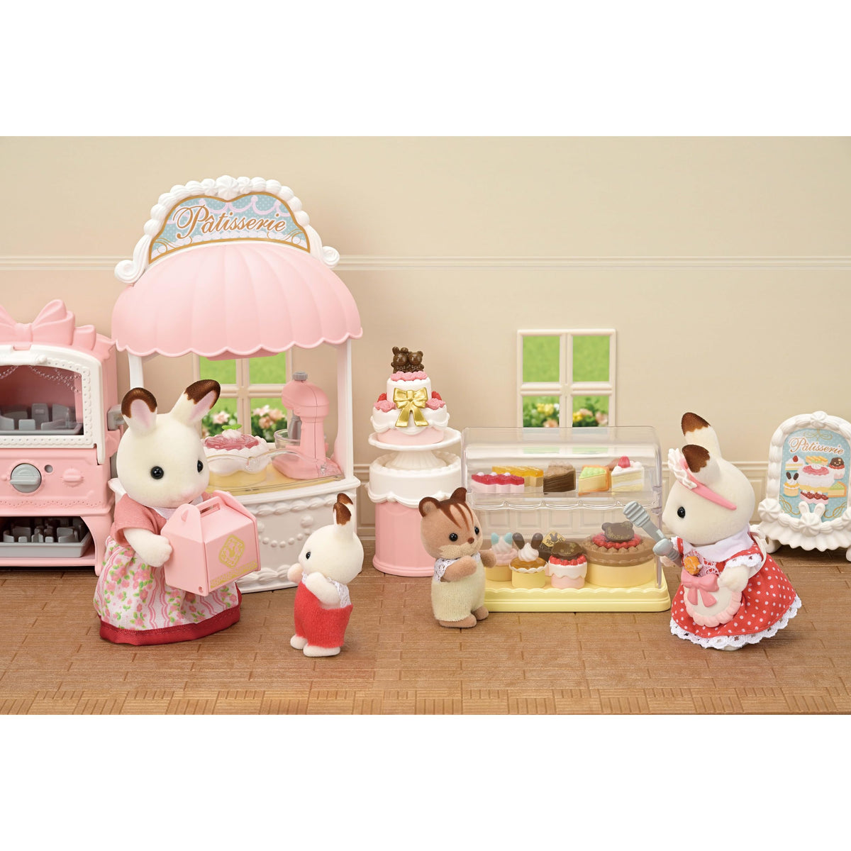 Calico Critters Village Cake Shop patisserie counter invites order-taking play