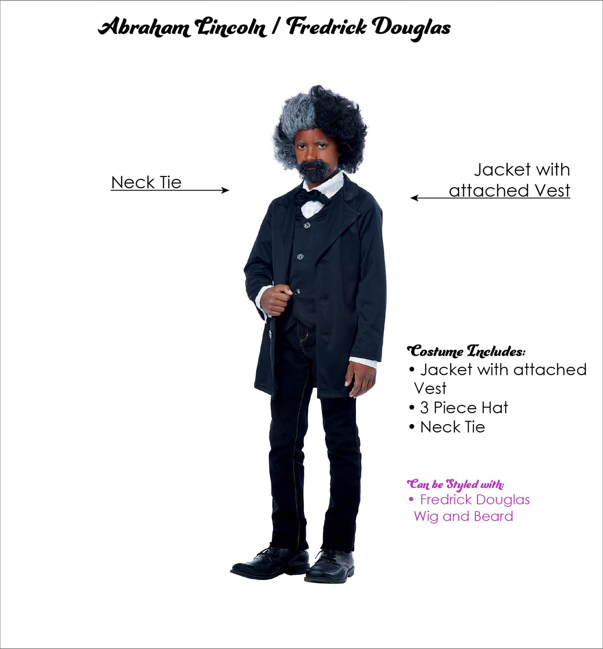 California Costumes Abraham Lincoln costume medium complete look, transform playtime into historical storytelling.