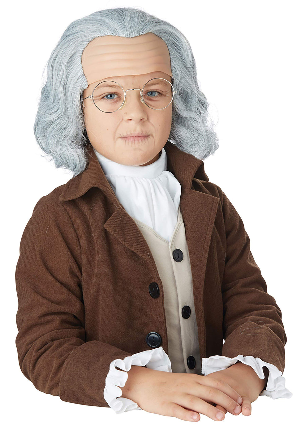 California Costumes Benjamin Franklin Wig Silver for kids, perfect for classroom plays and parties