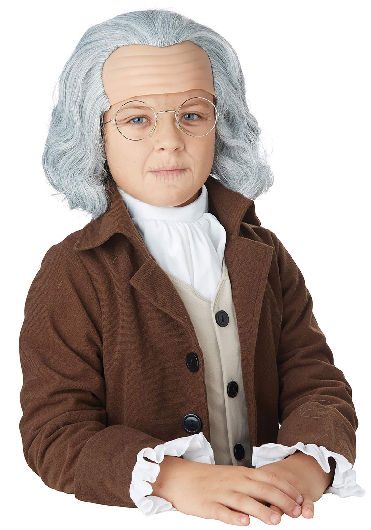 California Costumes Benjamin Franklin Wig Silver – child-friendly accessory for history day events