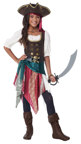 California Costumes Boho Pirate dress with colorful skirt for parties