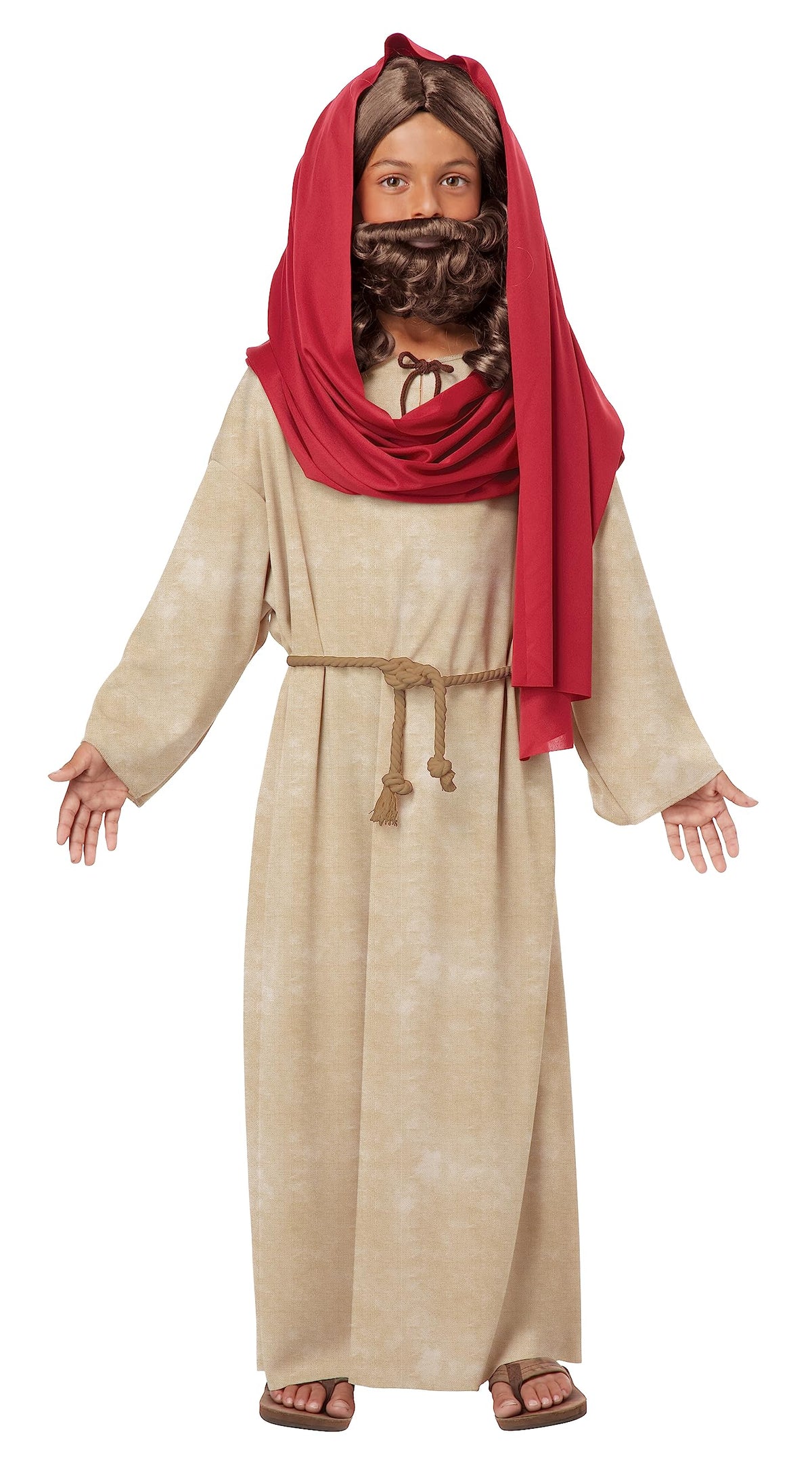 California Costumes Jesus costume child robe with headwrap for dress-up and school plays