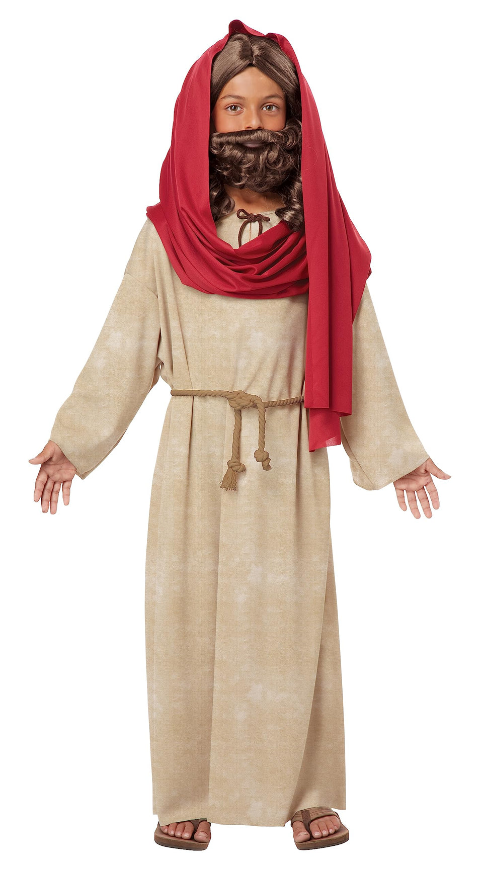 California Costumes Jesus costume child robe with headwrap for dress-up and school plays
