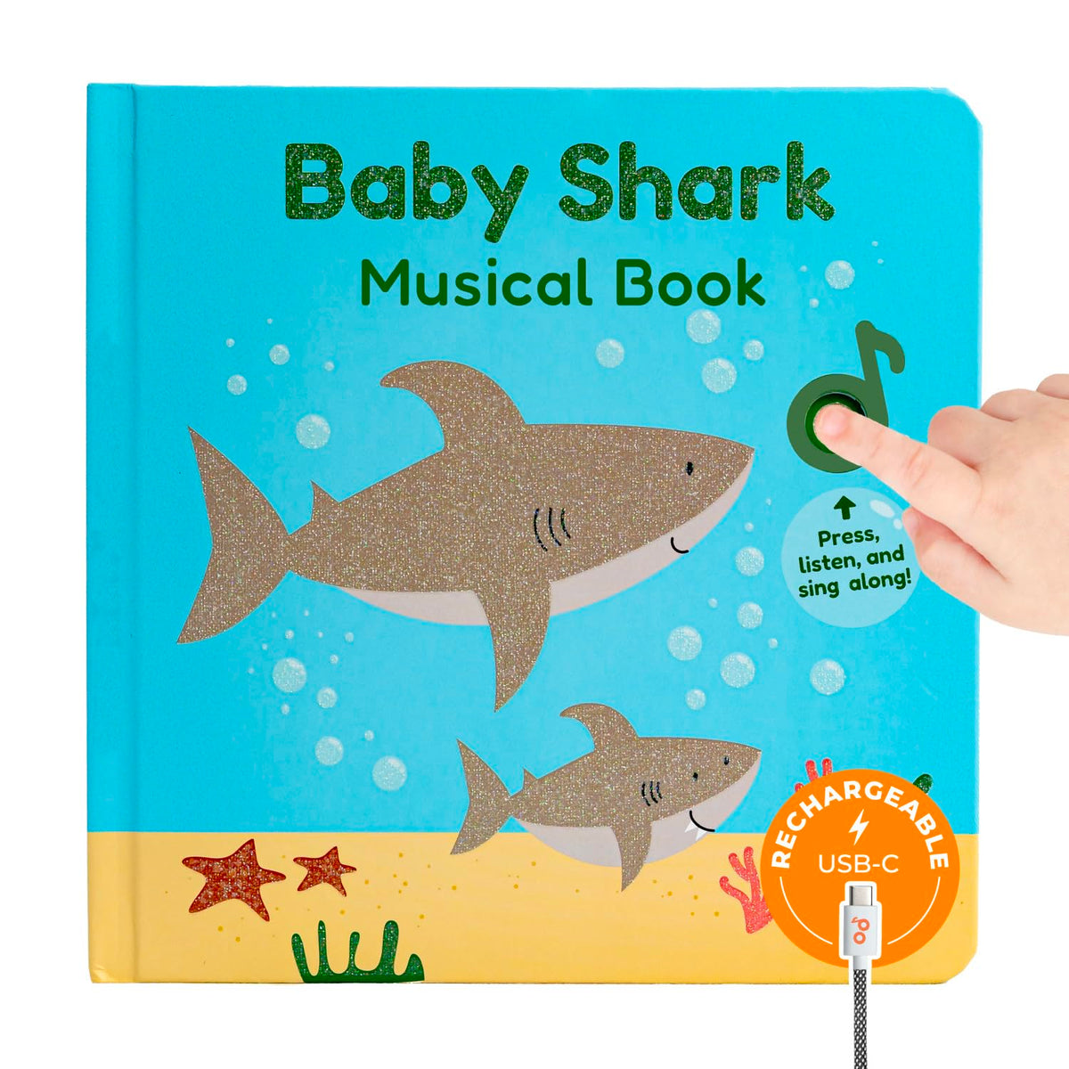 Cali's Books Baby Shark Music Book cover with vibrant colors to attract toddlers.