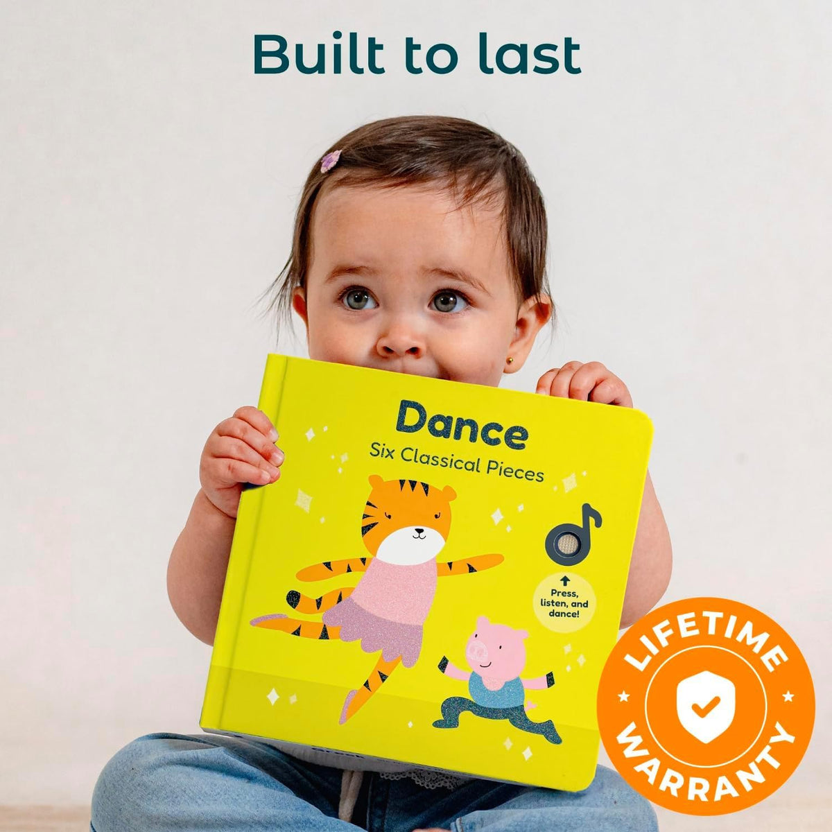 Cali's Books Dance 3.5 mm jack supports in-car listening for quiet, independent play.