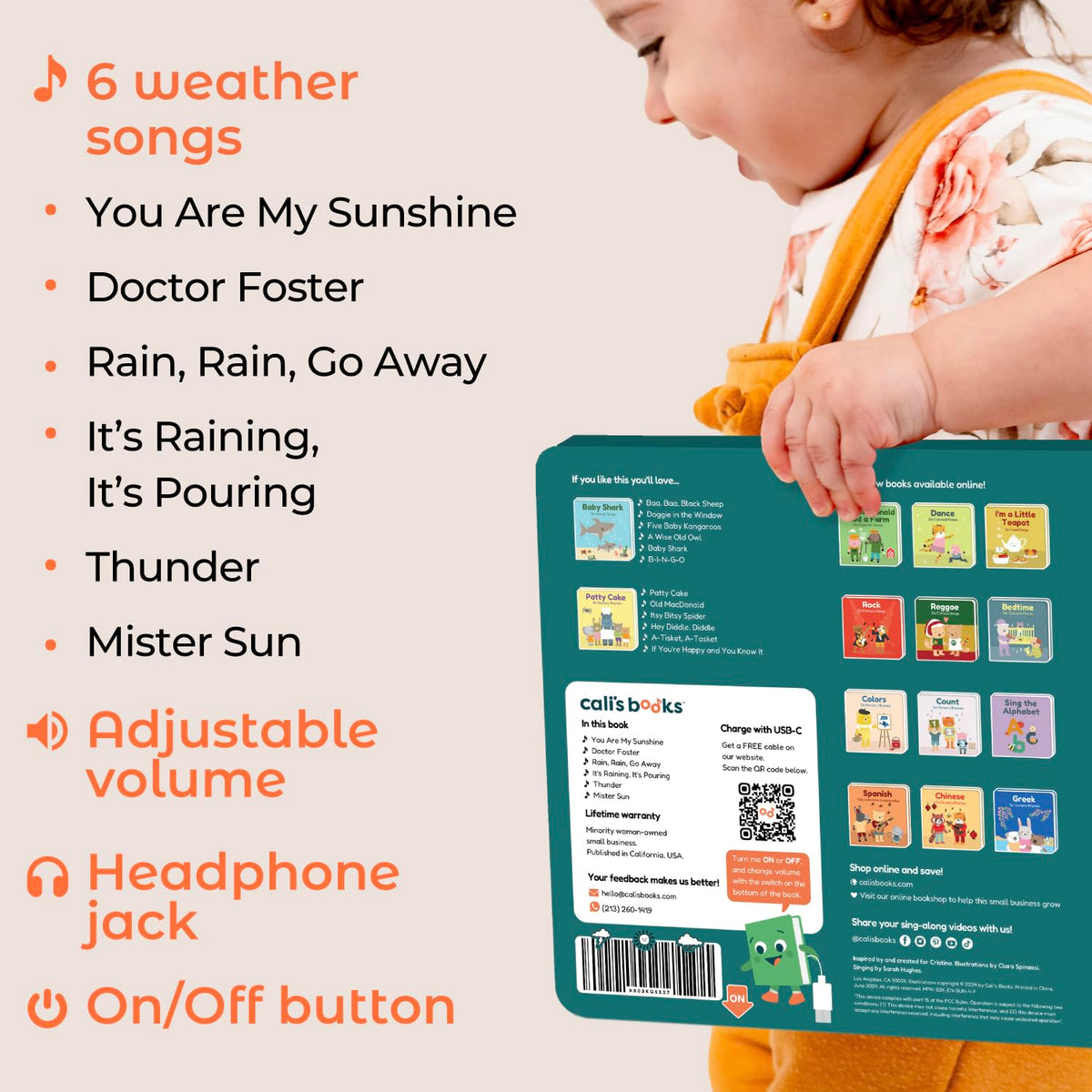 Cali's Books You Are My Sunshine sturdy board construction endures everyday toddler use.
