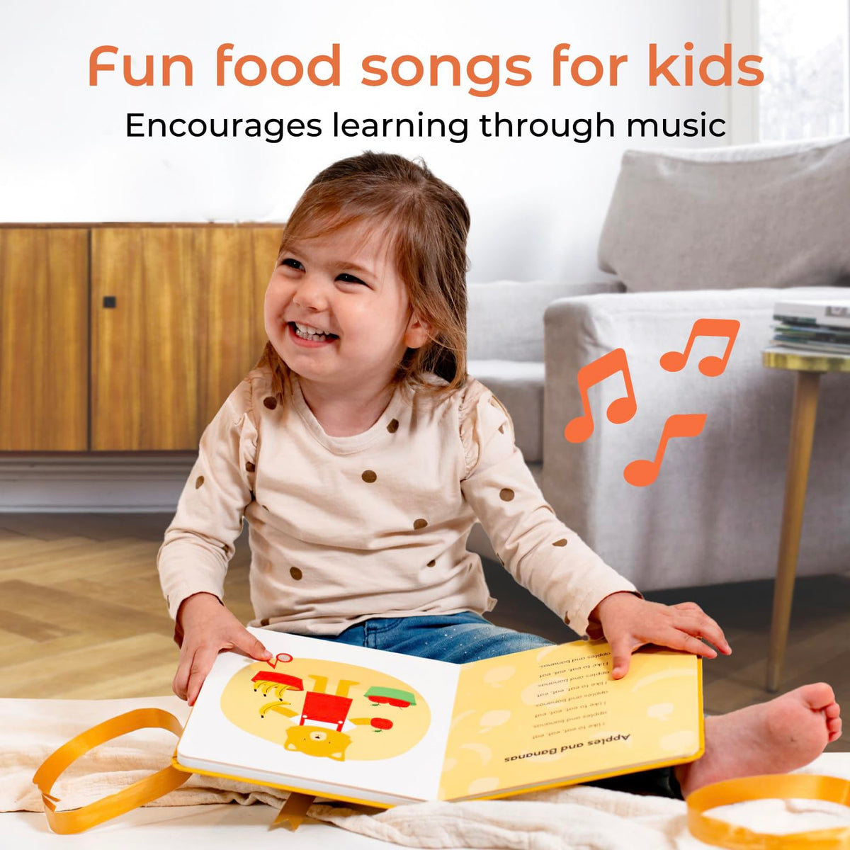 Cali's Books food-themed rhymes pages spark language and rhythm during play.