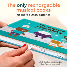 Cali's Books Humpty Dumpty sound button enables interactive storytelling and learning through music