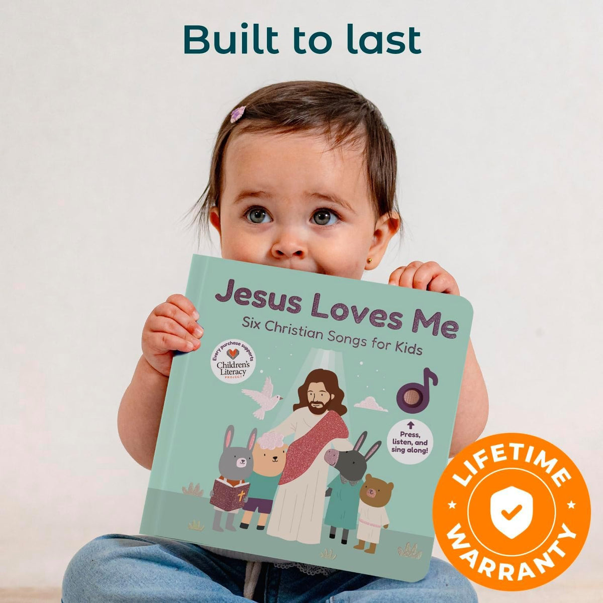 Cali's Books Jesus Loves Me interactive pages foster early literacy and learning.