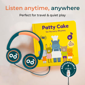 Cali's Books headphones included for quiet personal listening on the go.