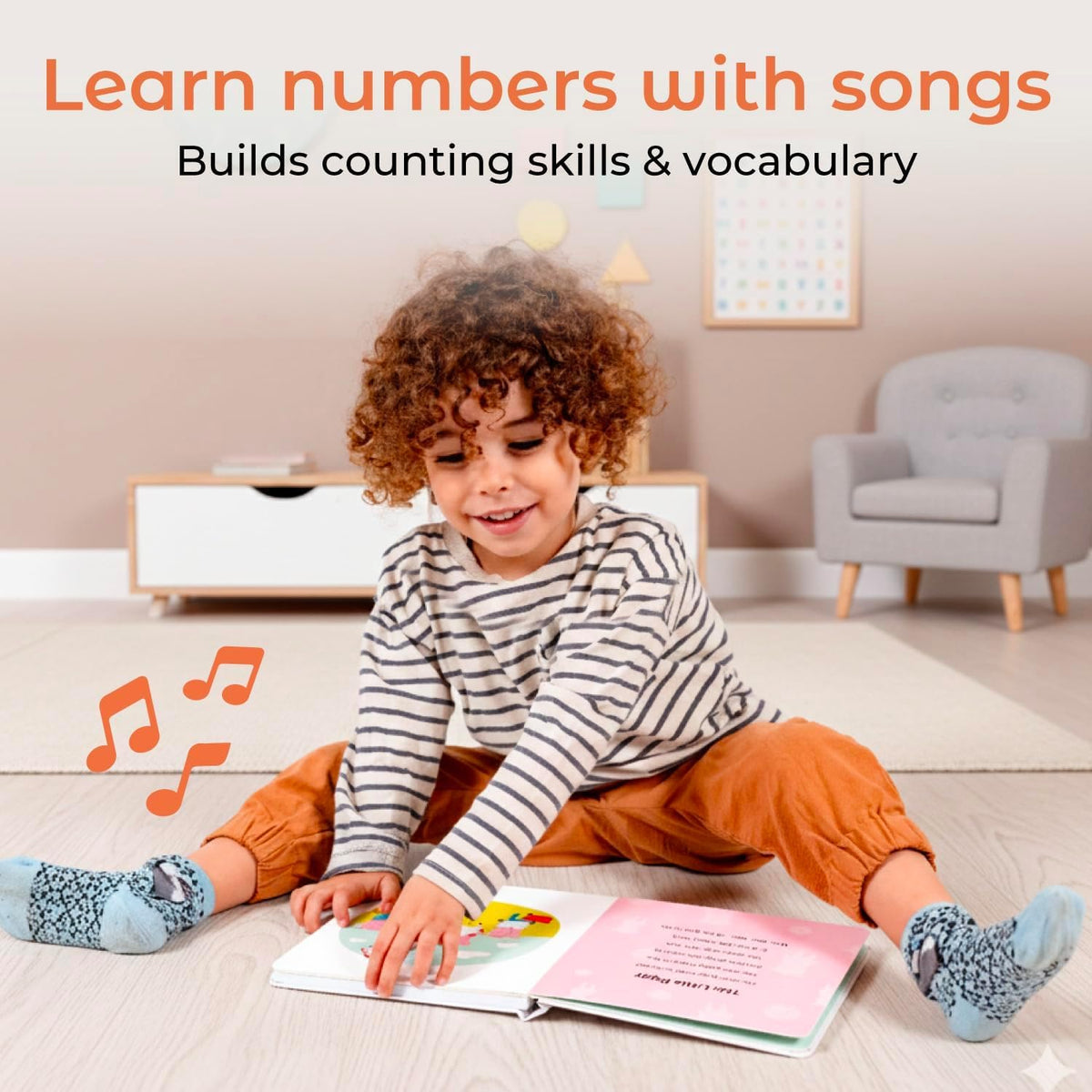 Cali's Books Number Book for Toddlers sound button enables interactive learning