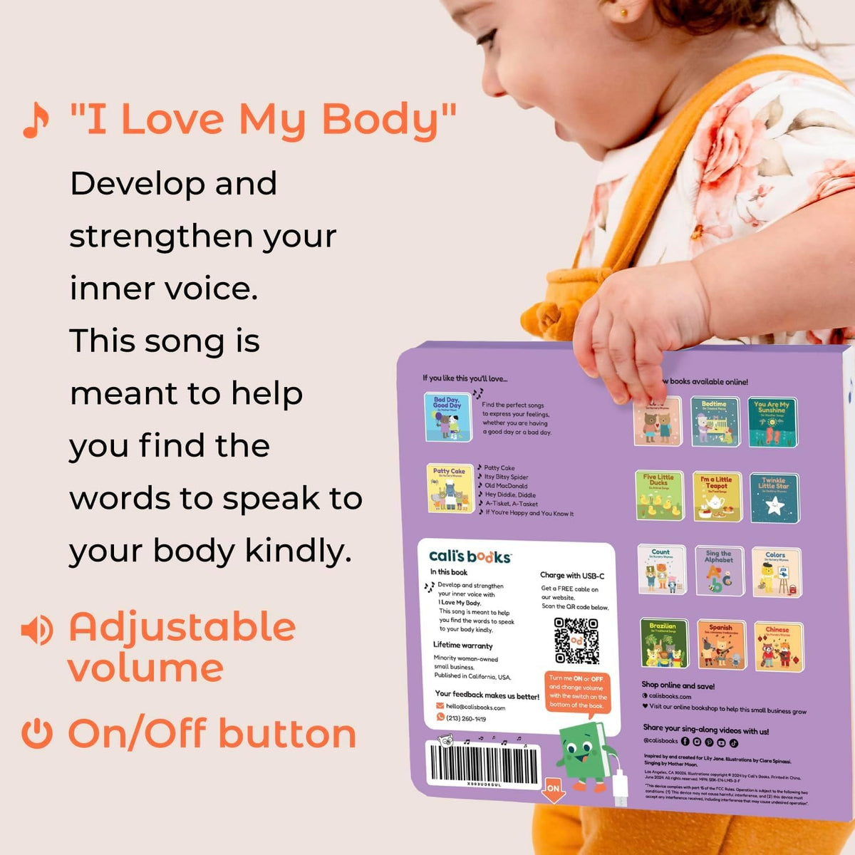 Cali's Books Nursery Rhyme Sound Book Old MacDonald button adds screen-free fun