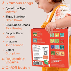 Cali's Books Rock Music Book durable pages for toddler-friendly handling.