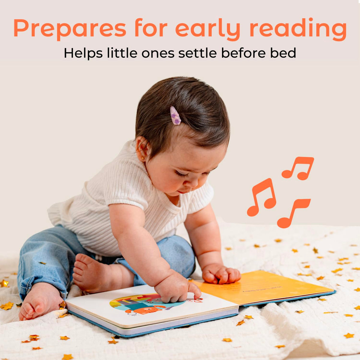 Cali's Books Twinkle Twinkle Star sound button close-up for bedtime lullabies.
