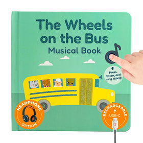 Cali's Books Wheels on the Bus cover with Montessori-inspired art inviting exploration.
