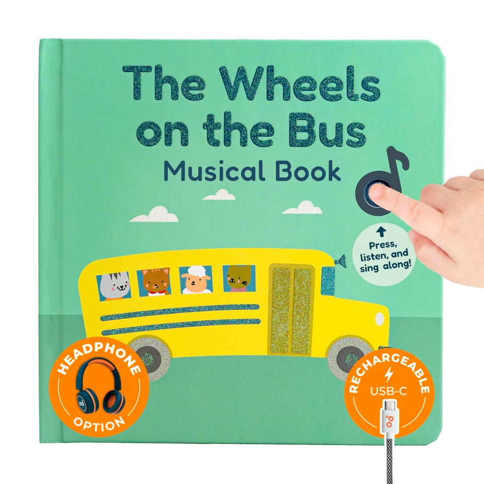 Cali's Books Wheels on the Bus cover with Montessori-inspired art inviting exploration.